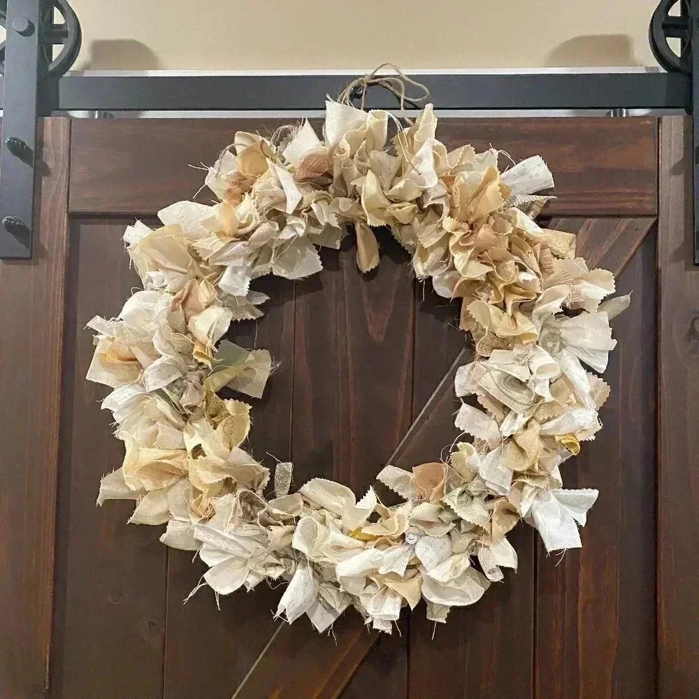 Homemade Rag Wreath - 18"